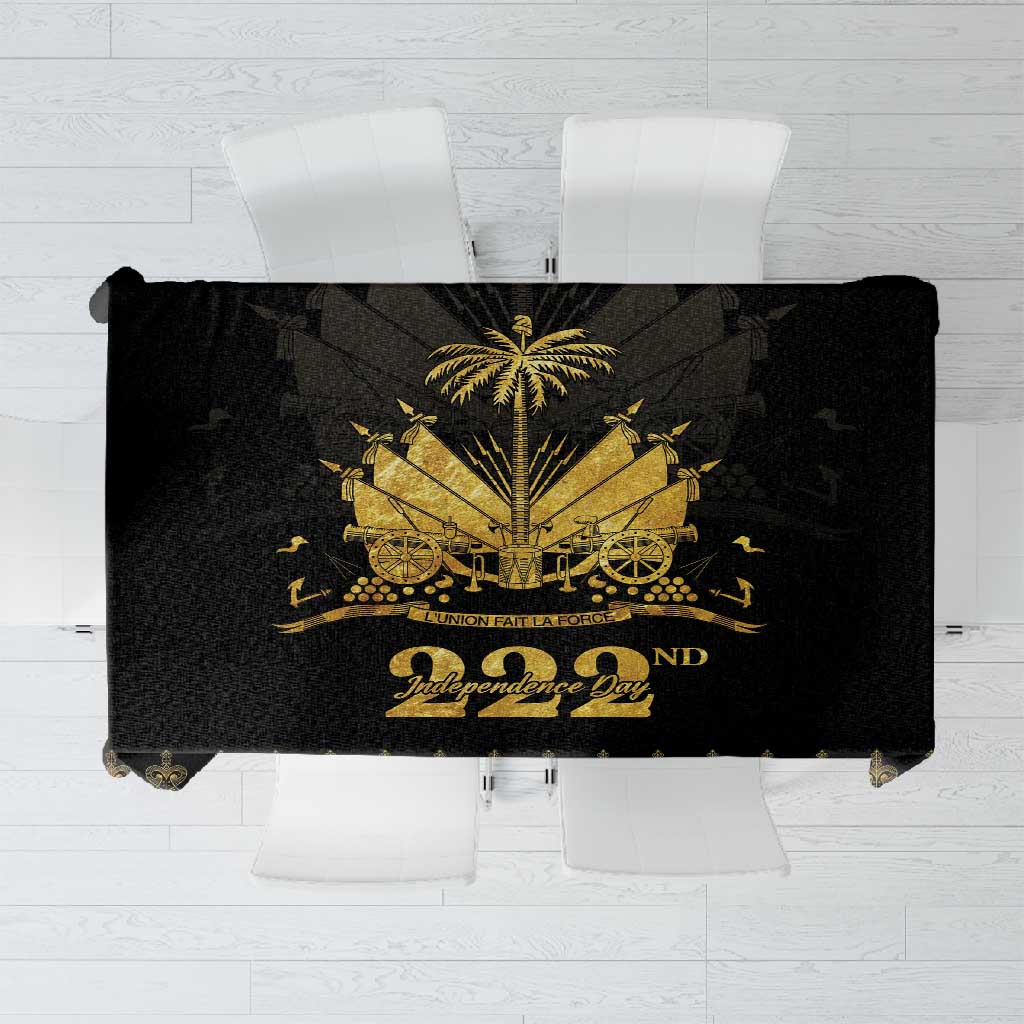 Ayiti 222nd Independence Day Anniversary Tablecloth Haiti Gold VeVe Pattern - Wonder Print Shop