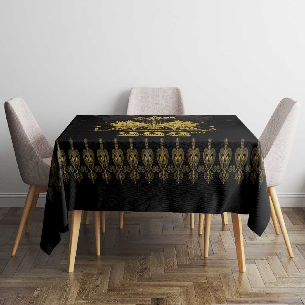 Ayiti 222nd Independence Day Anniversary Tablecloth Haiti Gold VeVe Pattern - Wonder Print Shop