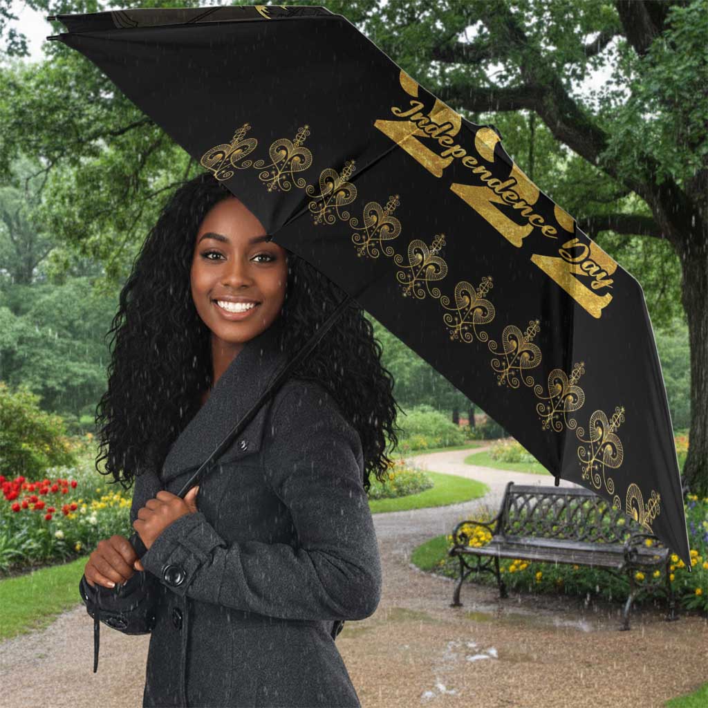 Ayiti 222nd Independence Day Anniversary Umbrella Haiti Gold VeVe Pattern - Wonder Print Shop