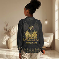 Ayiti 222nd Independence Day Anniversary Women Casual Shirt Haiti Gold VeVe Pattern - Wonder Print Shop