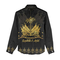 Ayiti 222nd Independence Day Anniversary Women Casual Shirt Haiti Gold VeVe Pattern - Wonder Print Shop