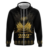 Ayiti 222nd Independence Day Anniversary Zip Hoodie Haiti Gold VeVe Pattern - Wonder Print Shop