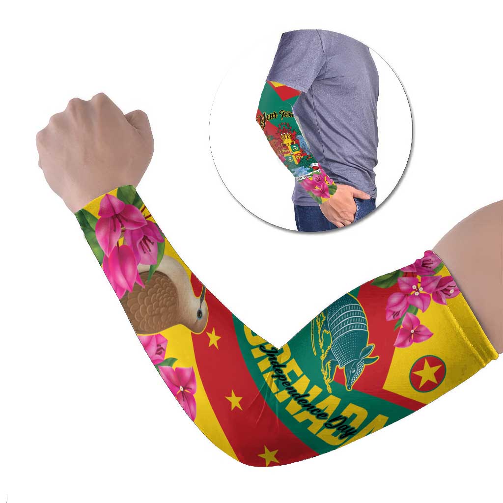 Personalized Grenada Independence Day 1974 Arm Sleeves La Gwinad Dove Armadillo Together - Wonder Print Shop