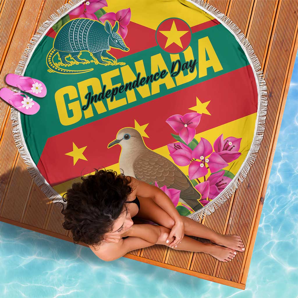 Grenada Independence Day 1974 Beach Blanket La Gwinad Dove Armadillo Together - Wonder Print Shop