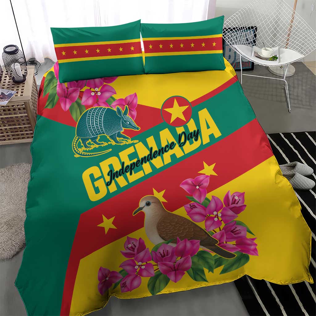 Grenada Independence Day 1974 Bedding Set La Gwinad Dove Armadillo Together - Wonder Print Shop