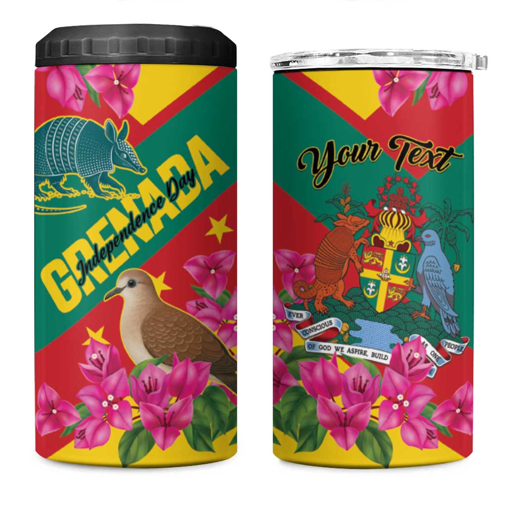 Personalized Grenada Independence Day 1974 4 in 1 Can Cooler Tumbler La Gwinad Dove Armadillo Together - Wonder Print Shop