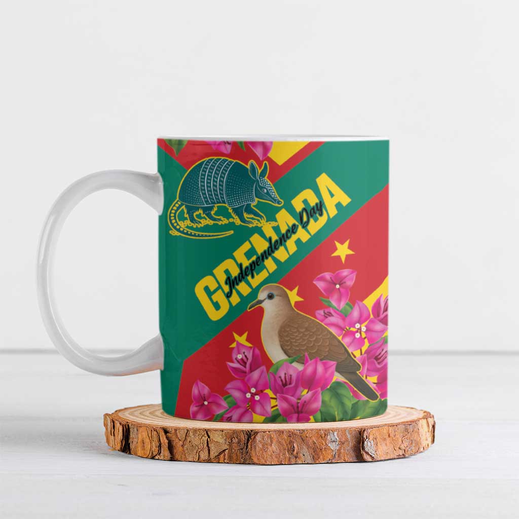 Personalized Grenada Independence Day 1974 Ceramic Mug La Gwinad Dove Armadillo Together - Wonder Print Shop