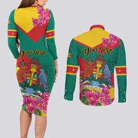 Personalized Grenada Independence Day 1974 Couples Matching Long Sleeve Bodycon Dress and Long Sleeve Button Shirt La Gwinad Dove Armadillo Together - Wonder Print Shop
