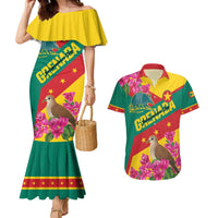 Personalized Grenada Independence Day 1974 Couples Matching Mermaid Dress and Hawaiian Shirt La Gwinad Dove Armadillo Together - Wonder Print Shop