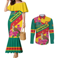 Personalized Grenada Independence Day 1974 Couples Matching Mermaid Dress and Long Sleeve Button Shirt La Gwinad Dove Armadillo Together - Wonder Print Shop