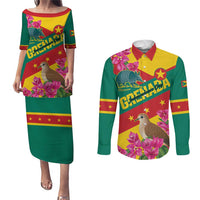 Personalized Grenada Independence Day 1974 Couples Matching Puletasi and Long Sleeve Button Shirt La Gwinad Dove Armadillo Together - Wonder Print Shop