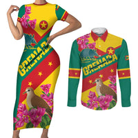 Personalized Grenada Independence Day 1974 Couples Matching Short Sleeve Bodycon Dress and Long Sleeve Button Shirt La Gwinad Dove Armadillo Together - Wonder Print Shop