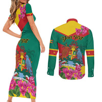 Personalized Grenada Independence Day 1974 Couples Matching Short Sleeve Bodycon Dress and Long Sleeve Button Shirt La Gwinad Dove Armadillo Together - Wonder Print Shop
