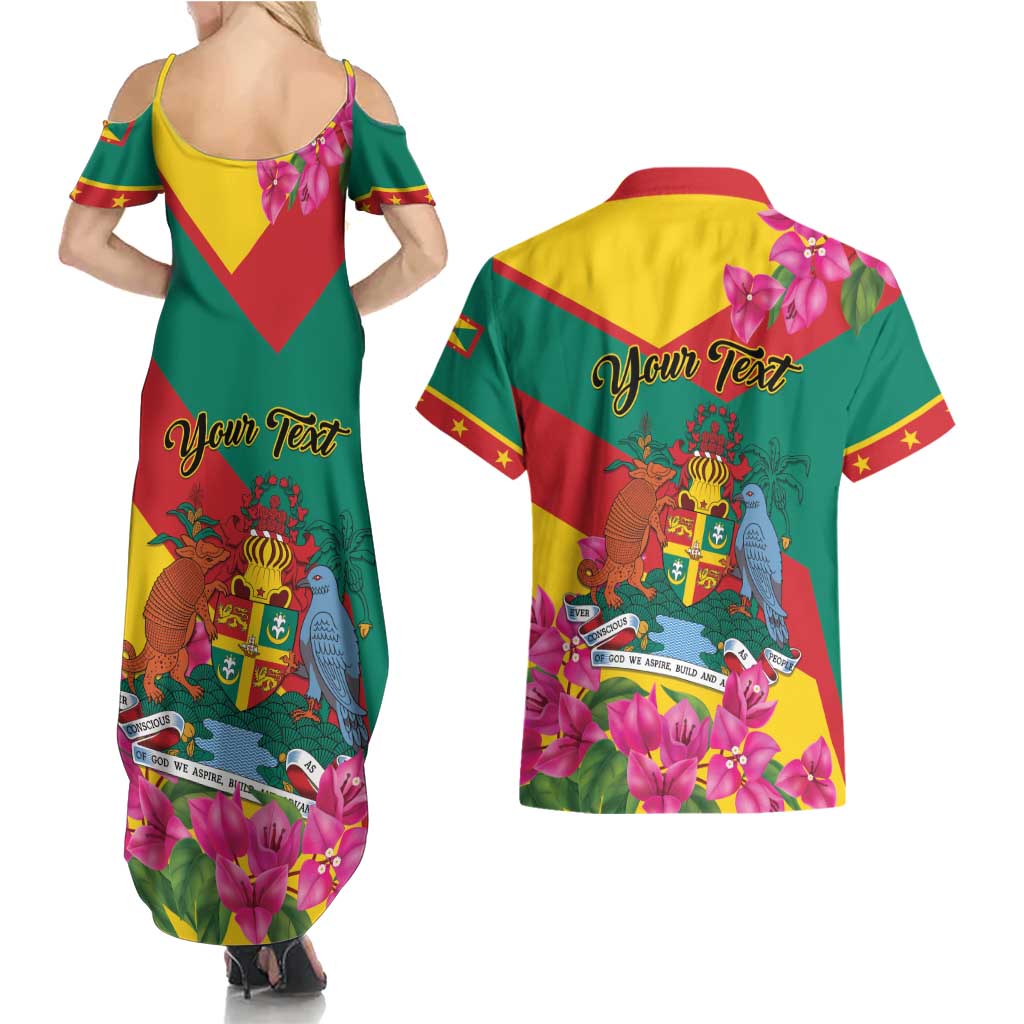 Personalized Grenada Independence Day 1974 Couples Matching Summer Maxi Dress and Hawaiian Shirt La Gwinad Dove Armadillo Together - Wonder Print Shop