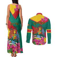 Personalized Grenada Independence Day 1974 Couples Matching Tank Maxi Dress and Long Sleeve Button Shirt La Gwinad Dove Armadillo Together - Wonder Print Shop