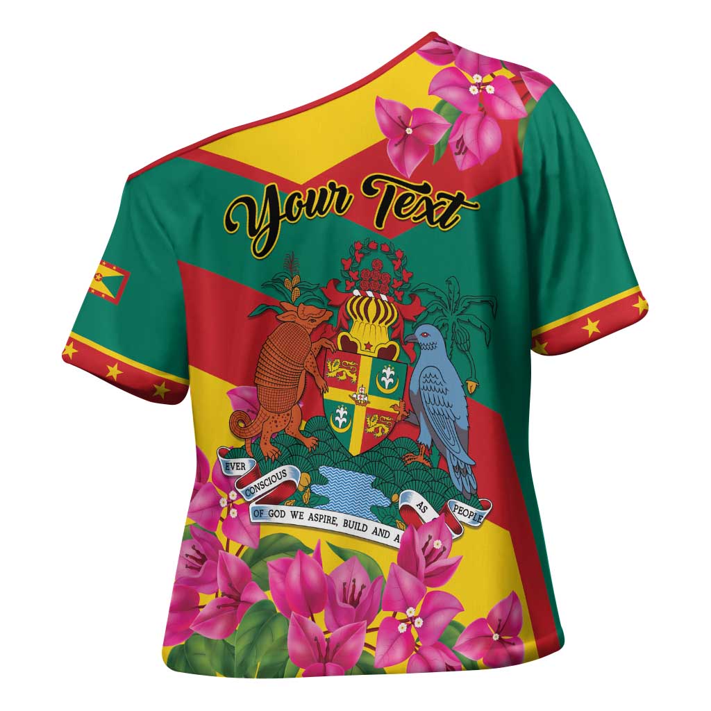 Personalized Grenada Independence Day 1974 Cross Shoulder Shirt La Gwinad Dove Armadillo Together - Wonder Print Shop