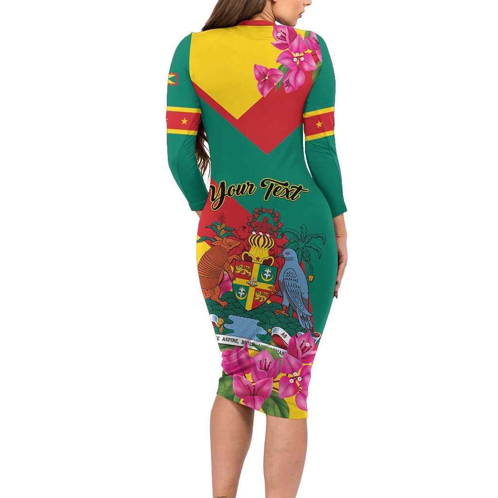 Personalized Grenada Independence Day 1974 Family Matching Long Sleeve Bodycon Dress and Hawaiian Shirt La Gwinad Dove Armadillo Together - Wonder Print Shop