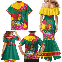 Personalized Grenada Independence Day 1974 Family Matching Mermaid Dress and Hawaiian Shirt La Gwinad Dove Armadillo Together - Wonder Print Shop
