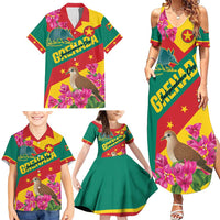 Personalized Grenada Independence Day 1974 Family Matching Summer Maxi Dress and Hawaiian Shirt La Gwinad Dove Armadillo Together - Wonder Print Shop