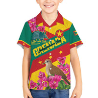 Personalized Grenada Independence Day 1974 Kid Hawaiian Shirt La Gwinad Dove Armadillo Together - Wonder Print Shop