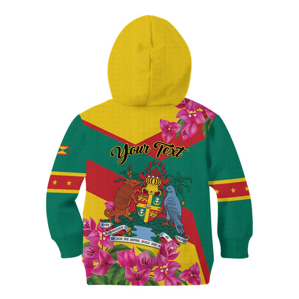 Personalized Grenada Independence Day 1974 Kid Hoodie La Gwinad Dove Armadillo Together - Wonder Print Shop