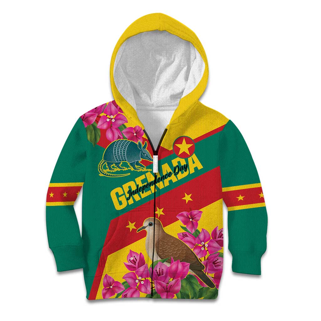 Personalized Grenada Independence Day 1974 Kid Hoodie La Gwinad Dove Armadillo Together - Wonder Print Shop