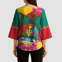 Personalized Grenada Independence Day 1974 Kimono Sleeve Blouse La Gwinad Dove Armadillo Together - Wonder Print Shop
