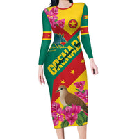 Personalized Grenada Independence Day 1974 Long Sleeve Bodycon Dress La Gwinad Dove Armadillo Together - Wonder Print Shop