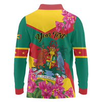 Personalized Grenada Independence Day 1974 Long Sleeve Polo Shirt La Gwinad Dove Armadillo Together - Wonder Print Shop