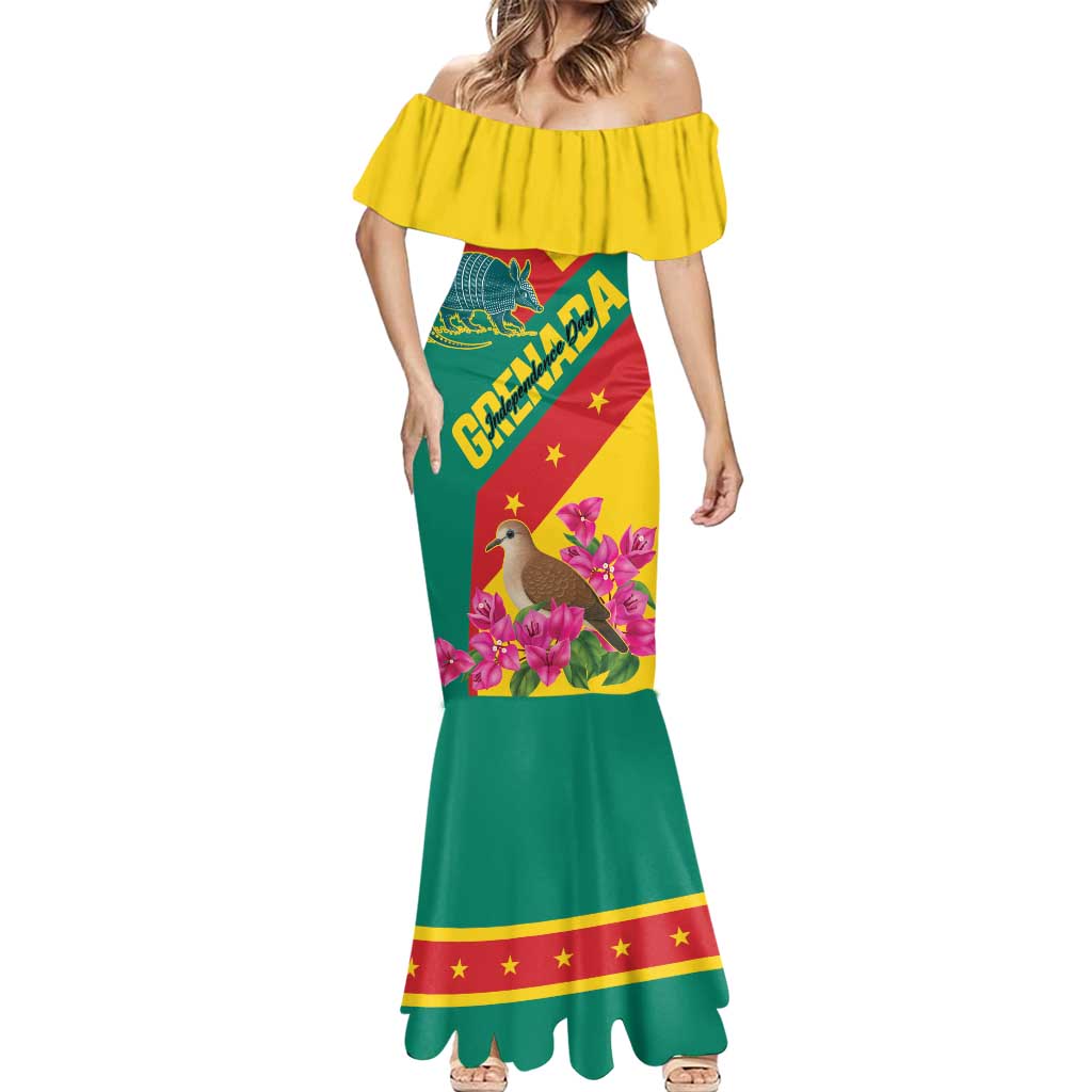 Personalized Grenada Independence Day 1974 Mermaid Dress La Gwinad Dove Armadillo Together - Wonder Print Shop