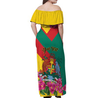 Personalized Grenada Independence Day 1974 Off Shoulder Maxi Dress La Gwinad Dove Armadillo Together - Wonder Print Shop