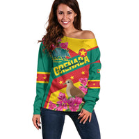 Personalized Grenada Independence Day 1974 Off Shoulder Sweater La Gwinad Dove Armadillo Together - Wonder Print Shop