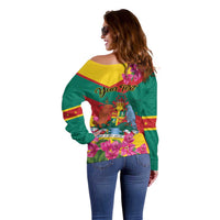 Personalized Grenada Independence Day 1974 Off Shoulder Sweater La Gwinad Dove Armadillo Together - Wonder Print Shop