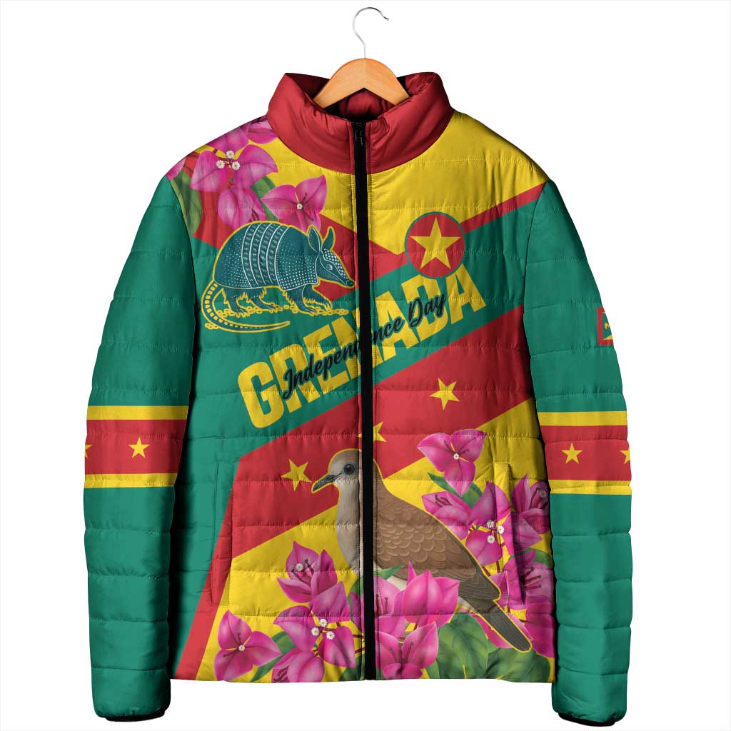 Personalized Grenada Independence Day 1974 Padded Jacket La Gwinad Dove Armadillo Together - Wonder Print Shop