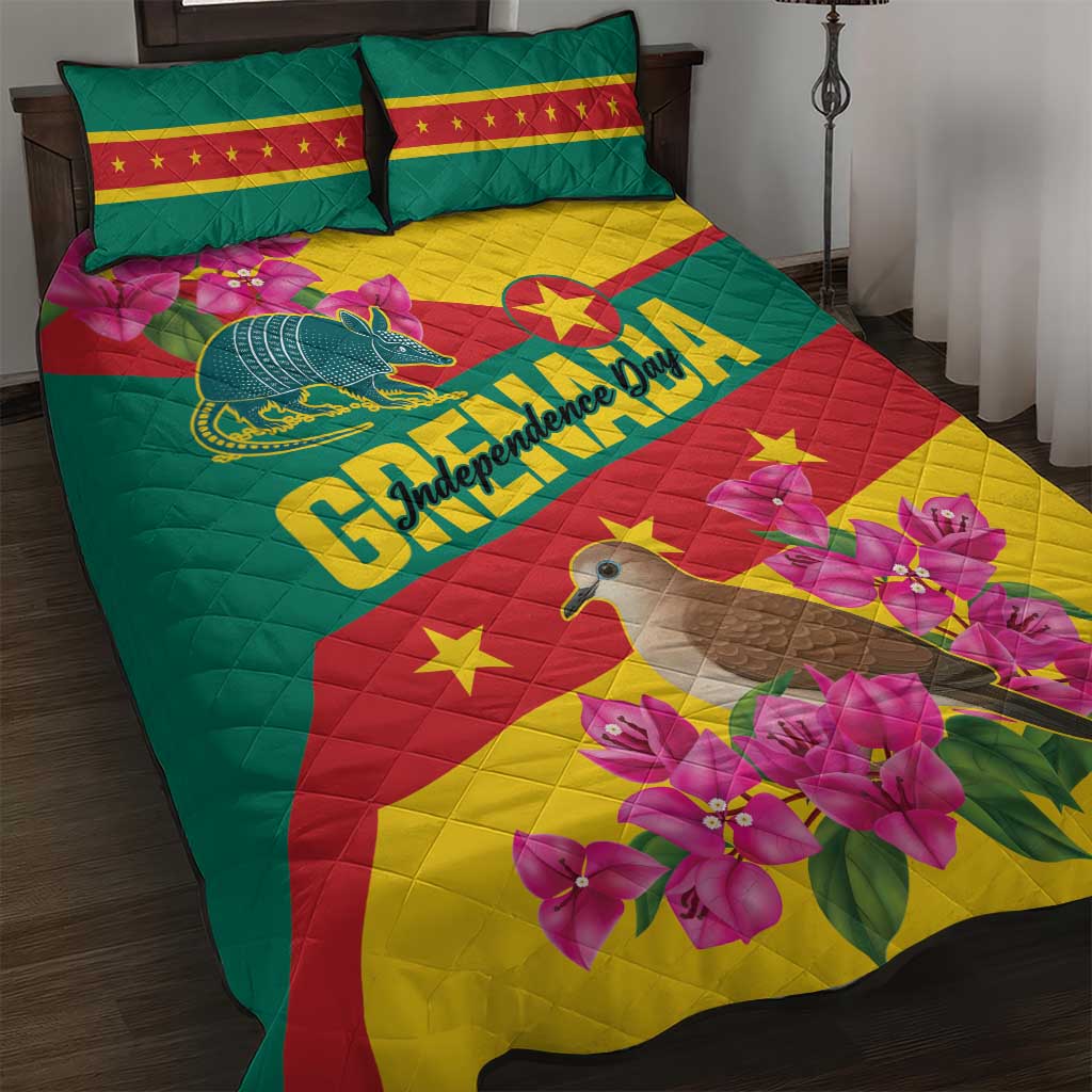 Grenada Independence Day 1974 Quilt Bed Set La Gwinad Dove Armadillo Together - Wonder Print Shop