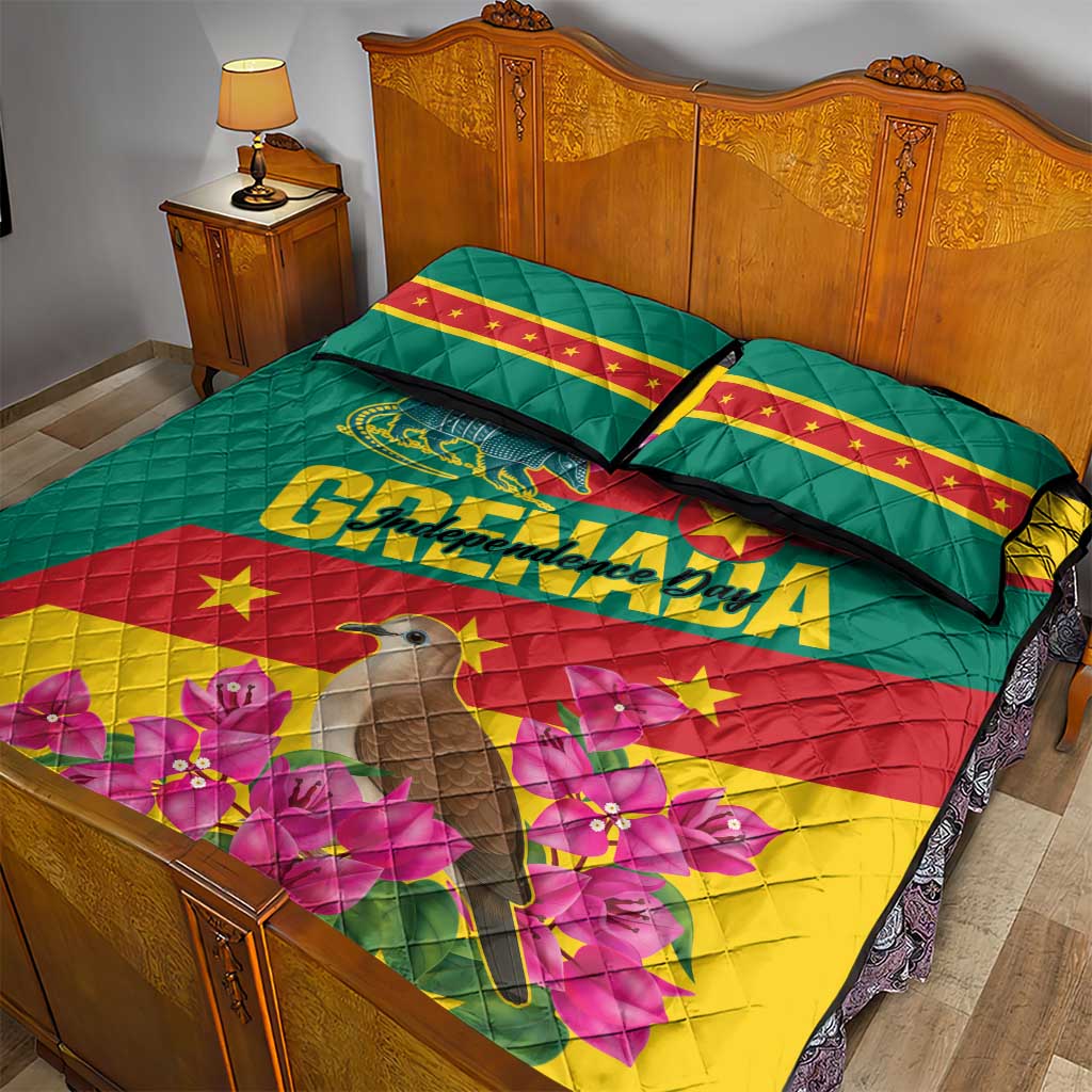 Grenada Independence Day 1974 Quilt Bed Set La Gwinad Dove Armadillo Together - Wonder Print Shop