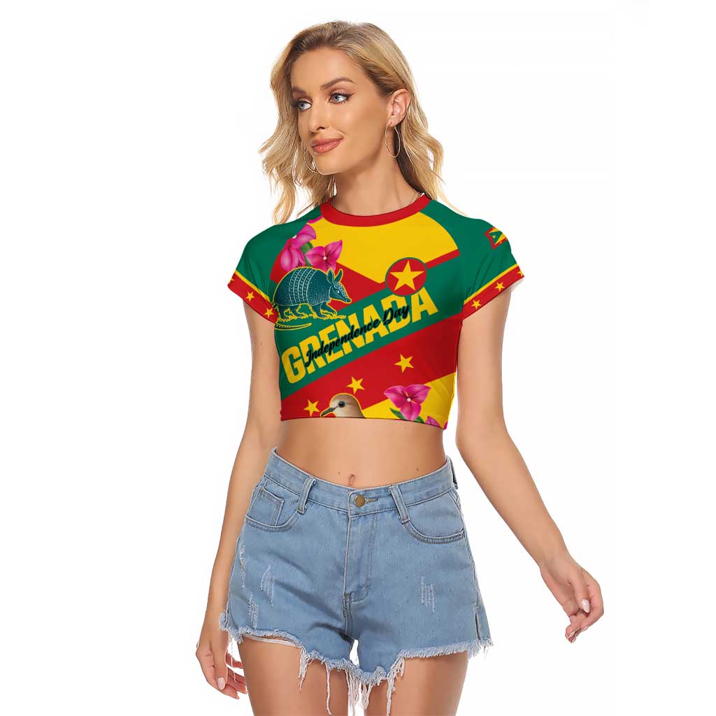 Personalized Grenada Independence Day 1974 Raglan Cropped T Shirt La Gwinad Dove Armadillo Together - Wonder Print Shop