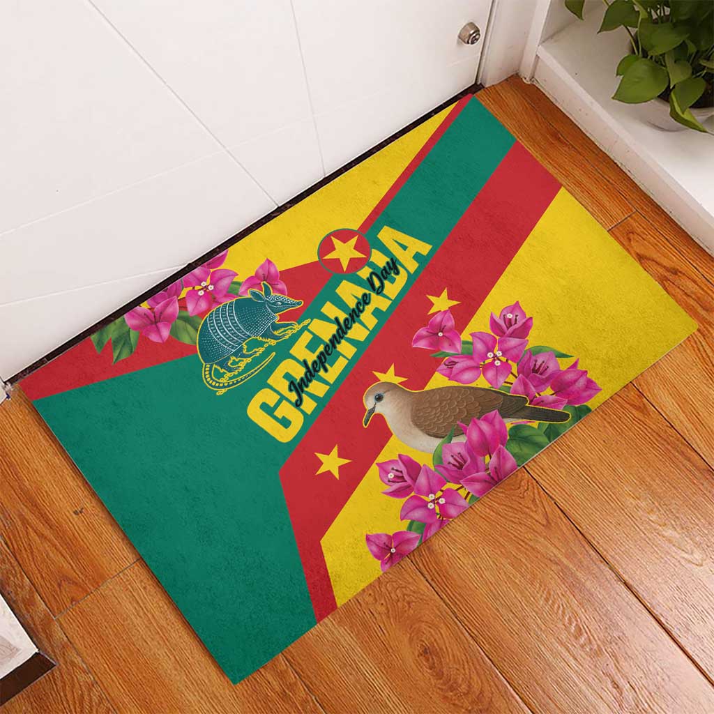 Grenada Independence Day 1974 Rubber Doormat La Gwinad Dove Armadillo Together - Wonder Print Shop