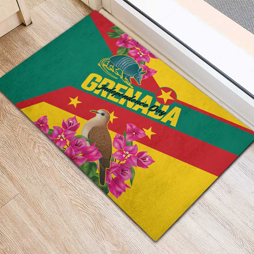 Grenada Independence Day 1974 Rubber Doormat La Gwinad Dove Armadillo Together - Wonder Print Shop