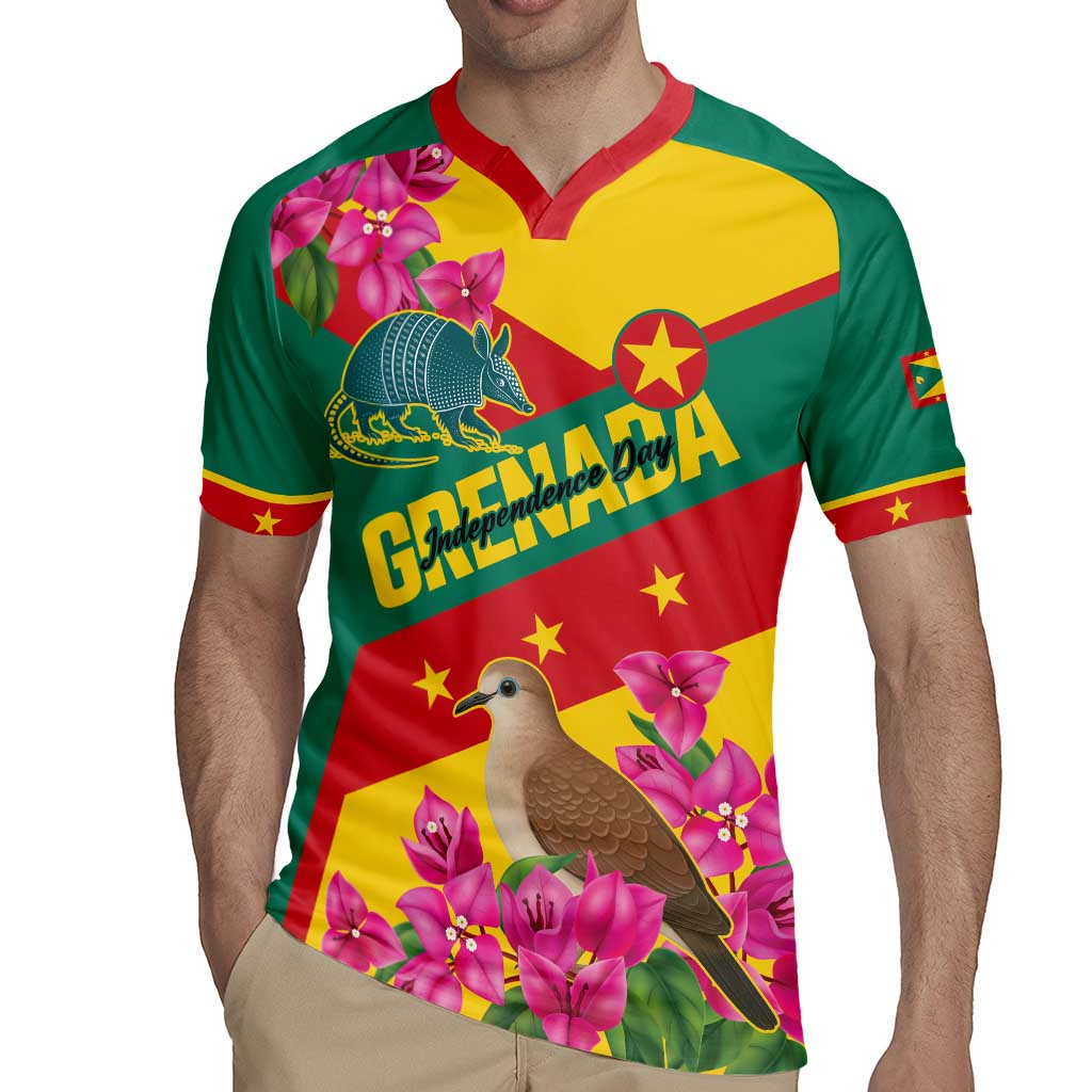 Personalized Grenada Independence Day 1974 Rugby Jersey La Gwinad Dove Armadillo Together - Wonder Print Shop