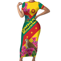 Personalized Grenada Independence Day 1974 Short Sleeve Bodycon Dress La Gwinad Dove Armadillo Together - Wonder Print Shop