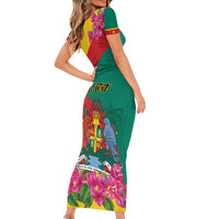 Personalized Grenada Independence Day 1974 Short Sleeve Bodycon Dress La Gwinad Dove Armadillo Together - Wonder Print Shop