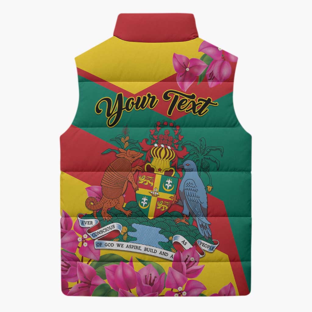 Personalized Grenada Independence Day 1974 Sleeveless Puffer Jacket La Gwinad Dove Armadillo Together - Wonder Print Shop
