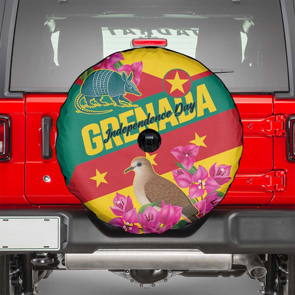 Grenada Independence Day 1974 Spare Tire Cover La Gwinad Dove Armadillo Together - Wonder Print Shop