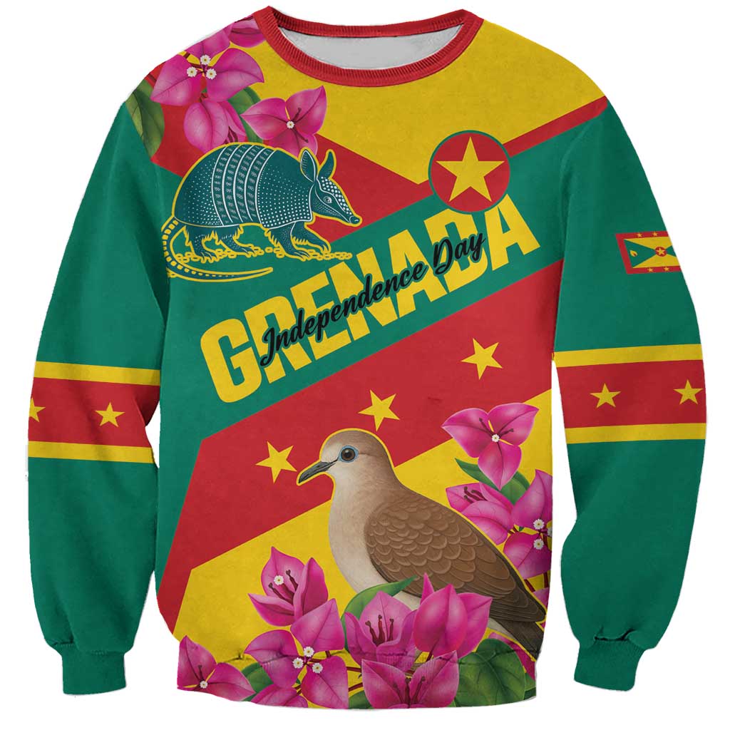 Personalized Grenada Independence Day 1974 Sweatshirt La Gwinad Dove Armadillo Together - Wonder Print Shop