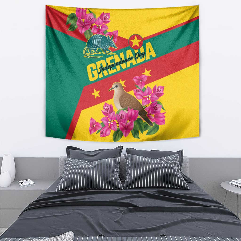 Grenada Independence Day 1974 Tapestry La Gwinad Dove Armadillo Together - Wonder Print Shop