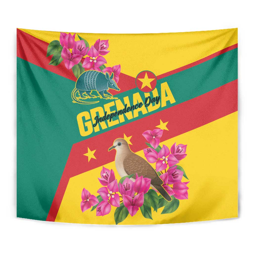 Grenada Independence Day 1974 Tapestry La Gwinad Dove Armadillo Together - Wonder Print Shop