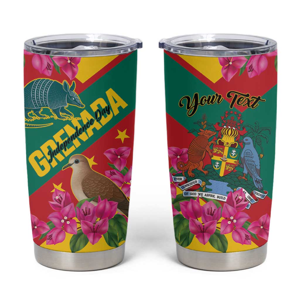 Personalized Grenada Independence Day 1974 Tumbler Cup La Gwinad Dove Armadillo Together - Wonder Print Shop