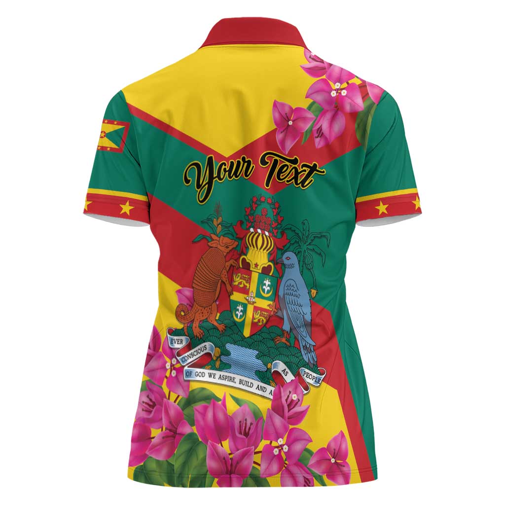 Personalized Grenada Independence Day 1974 Women Polo Shirt La Gwinad Dove Armadillo Together - Wonder Print Shop