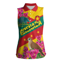 Personalized Grenada Independence Day 1974 Women Sleeveless Polo Shirt La Gwinad Dove Armadillo Together - Wonder Print Shop